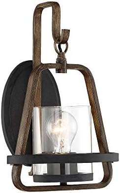 DESIGNERS FOUNTAIN Ryder Wall Sconce Light, 13.75 Inch Lighting Fixture for Bedroom, Bathroom and Entryway, Forged Black, 93501-FB