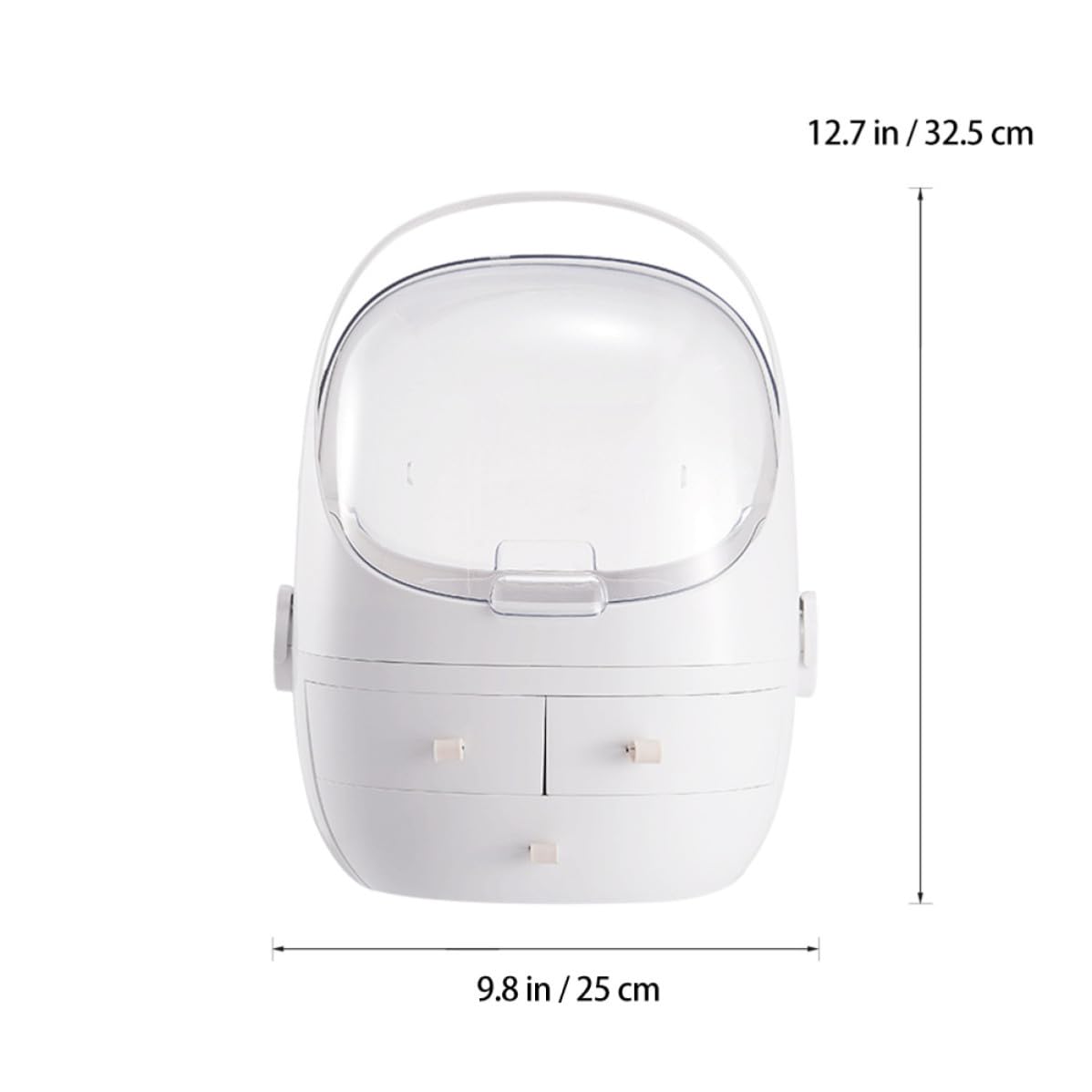 Beaupretty Caja de Almacenamiento para Cosméticos ABS Blanco Asa y Diseño