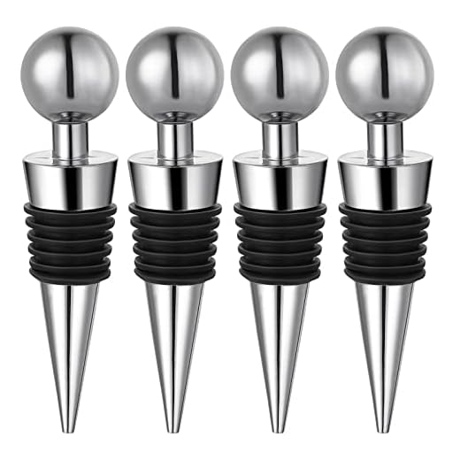 Prasacco Lot de 4 bouchons bouchon bouteille vin réutilisables pour bouteille de vin, champagne, prosecco, bière, spiritueux