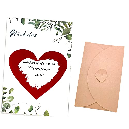 Rubbelkarte 2er Set Patentante Patenonkel Fragen,Rubbellos mit Umschlag Geschenkideen für Patentante Patin zum Schwangerschaft verkünden (Patenonkel)