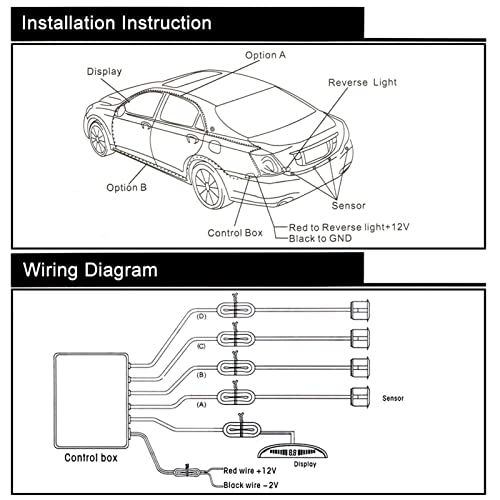 Kit de radar de estacionamento para carros com 4 sensores Sistema de radar reverso para carros Siste