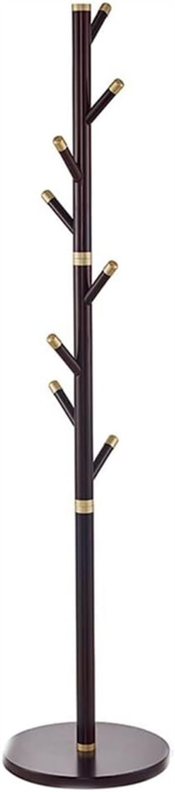 Cintre de sol vertical NAKEAH porte-manteau en bois massif marron moderne