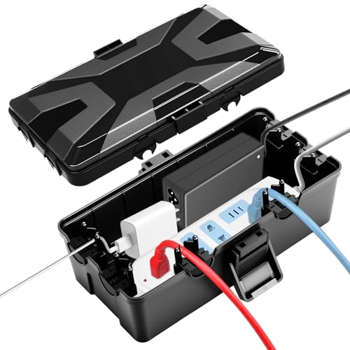 Eascor Scatola per Cavi Impermeabile Elettrica da Esterno IP54, Protezione All'aperto, Nera