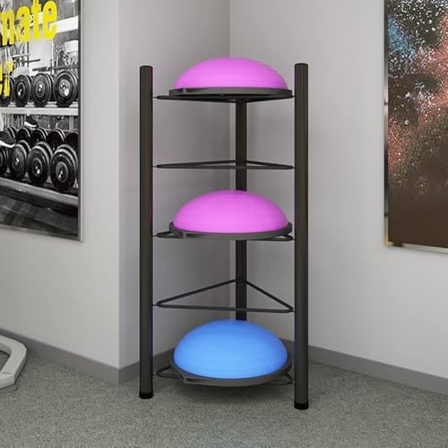 3/5/6/7 Tier Floor Stand Storage Rack for Exercise Half Balance Ball, Home Gym Equipment for Stability Training, Slam Ball Storage Solution, Fitness Accessories