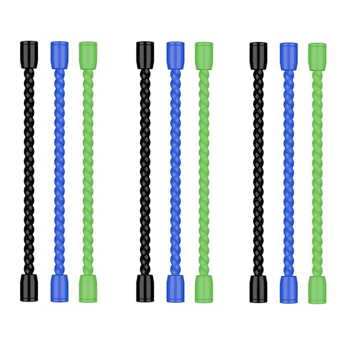 9PCS 4-Inch Silicone Cable Ties, Bendable Rubber Twist Ties, Reusable Twist Ties for Cords, Cable Zip Ties for Organizing, Bundling (3 Colors)