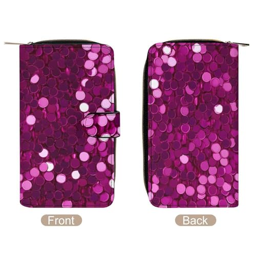 Bright Rose Red Sequins Pattern Long Wallet for Women Men Purses Coin Pouch Credit Card Holder Organizer3