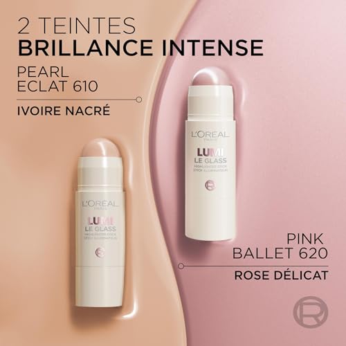 'Oréal Paris Highlighter Stick Enlumineur Usages Tous Type de Peau Formule Légère et Agréable Lumi Glass Teinte : 610 Pearl Eclat 5 g - vue 6