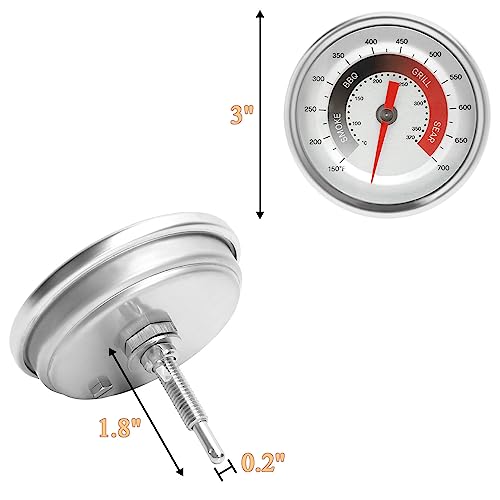 Grill Thermometer Gauge for Masterbuilt MB20040220 MB20041220 Gravity Series 560/800/1050 XL Digital Charcoal Grill and Smokers, 3-inch Dia, BBQ Temperature - Thumbnail 2