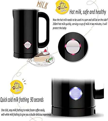 GXBCS Espumador de Leche Batidora de Leche Calentador - Vaporizador automático de Leche con función 2 en 1 Caliente - Espumador de Leche de Acero Inoxidable 917 - Imagen 5