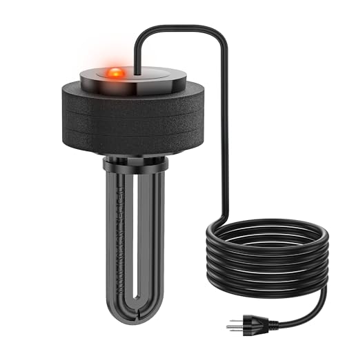 Tiflev Pond De-icer with Floating, Float Aluminum Cast Pond Heater with 10ft Cord for Fishpond in Winter (400W)