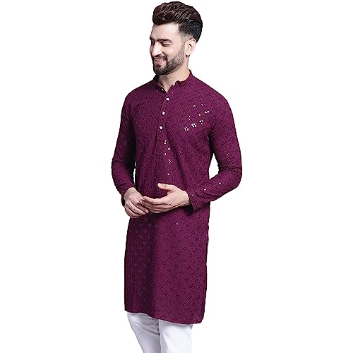 Image of SOJANYA (Since 1958 Timeless Charm: Pure Cotton Sequence Kurta for Special Occasions