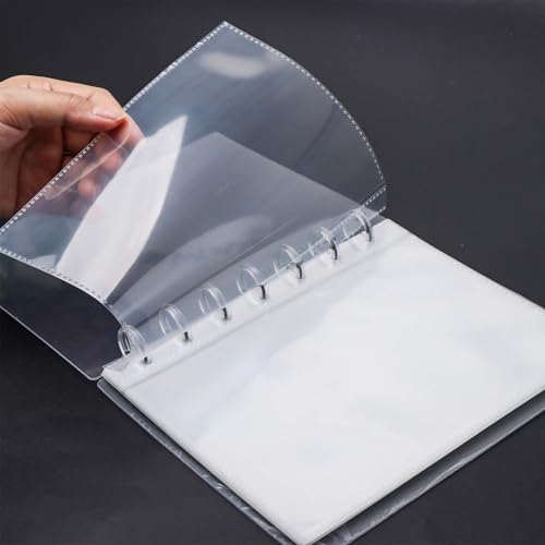 Álbum de fotos anillado A5 NatSumeBasics, cubierta transparente de PP + 20 sobres de 5x7 pulgadas miniatura 4