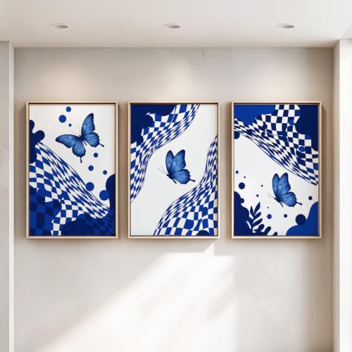 Impression sur toile bleu abstrait 20x30 cm - Décoration murale moderne et grand poster de couloir - 3