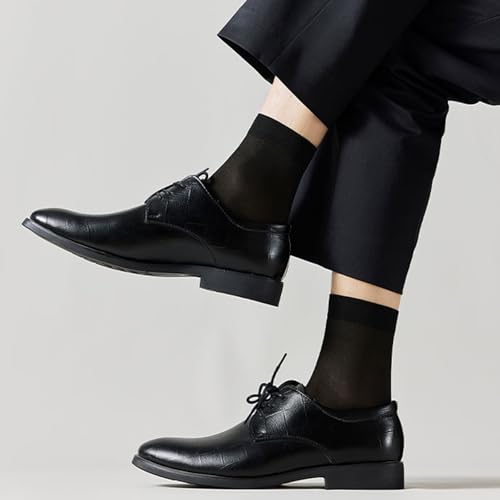 Cityelf 12 Pack Men Silky Socks Ankle Sheer Men Dress Socks Ultra Thin Nylon Sox Summer Cool Crew Socks2