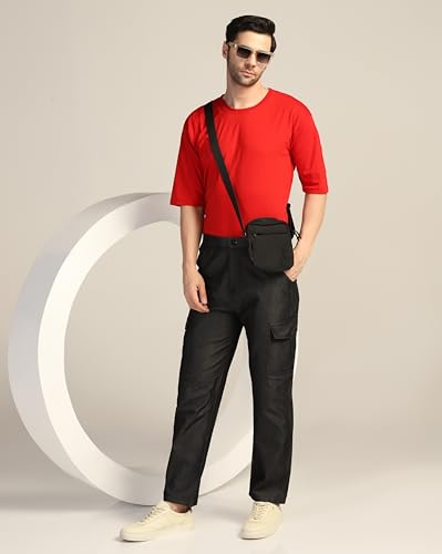 Image of TAGDO Men's Straight Fit Cotton Cargo Jeans Pant (2040)
