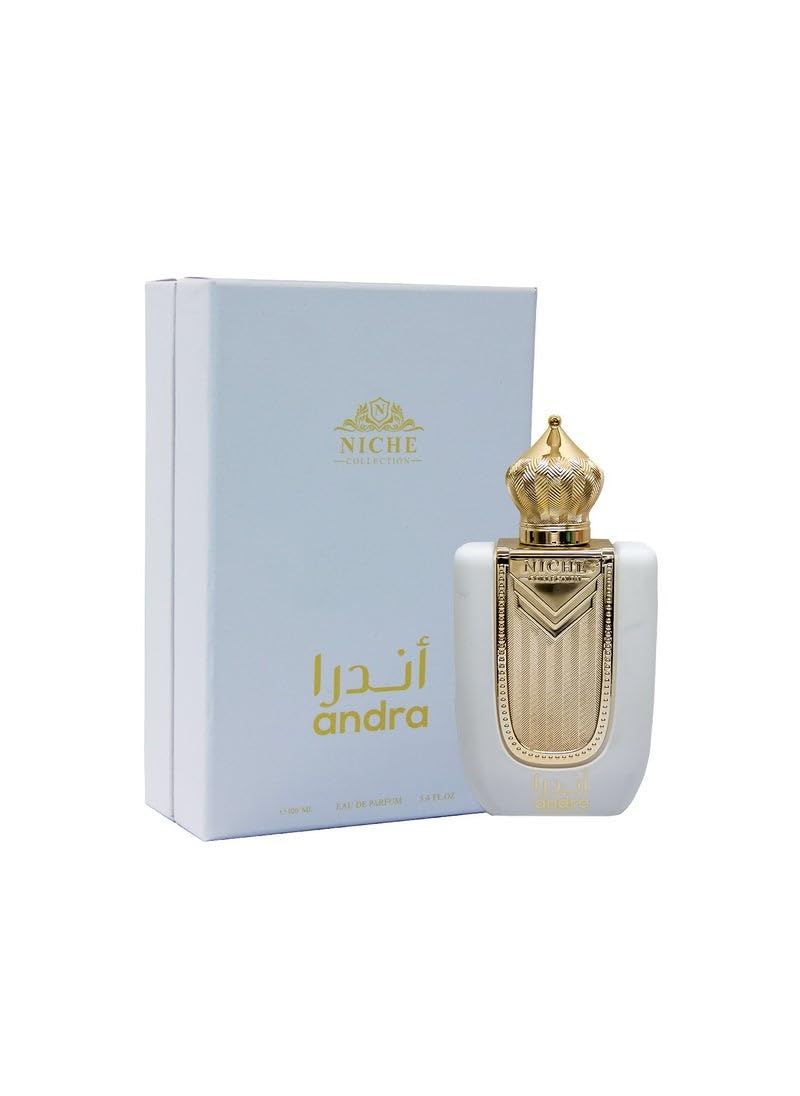 Andra Niche Collection Eau de Parfum 100 ml – orientalno-waniliowy zapach unisex z praliną, karmelem i jaśminem | perfumy z drzewem sandałowym, drewnem cedrowym i kumaryną