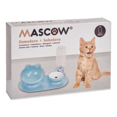 Ciotola per animali domestici Abbeveratoio 50 cl Azzurro Plastica (19 x 23 x 33 cm) Cover