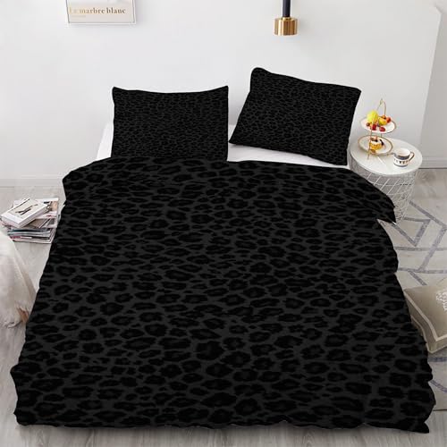 Housse de Couette 160x200 Microfibre Douce Zip Pratique Léopard - 2