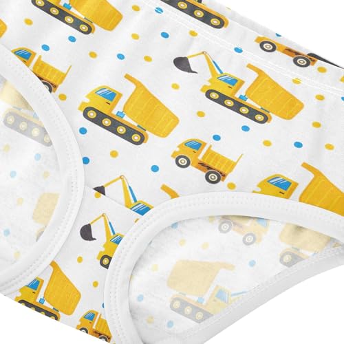 Joisal Personalized Girls Underwear Toddler 2t Cotton Cute Panties Girl Cute Yellow Construction Trucks Briefs Girls Undies4
