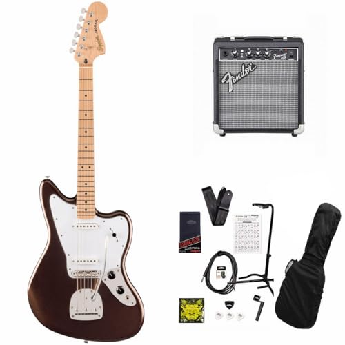 Squier Affinity Series Jaguar Maple Fingerboard White Pickguard Mystic Metallic Brown 10Wアンプ付属エレキギター初心者セットR