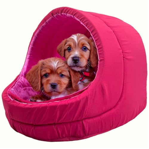 Cama Pet Iglu Raça Médio para Cachorro e Gato com Almofada (Rosa)