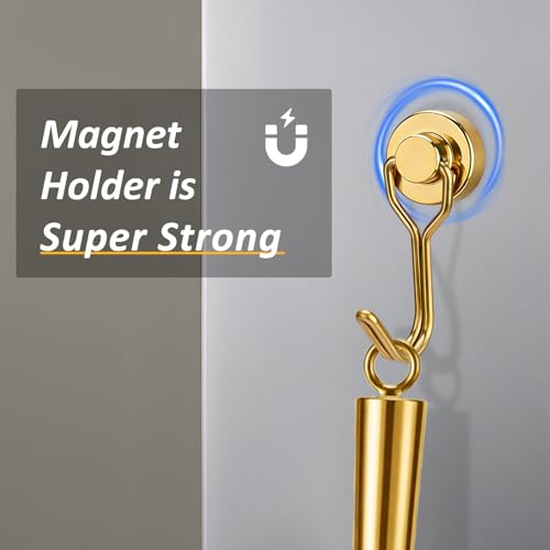 Image of Juome 6oz Stainless Steel Ice Scoop for Freezer with Magnetic Holder, Metal Ice Scoop for Ice Machine, Small Ice Cube Scooper for Freezer Bin for Ge Profile Opal 2.0 Nugget Ice Maker (Gold)