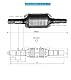 Universal Katalysator EURO 4 Norm für alle Benzinmotoren bis 2000ccm mit Stufenrohr Ø 45mm / Ø 50mm / Ø 54 mm.Kein Pfand und Rückgabe des alten Katalysators !
