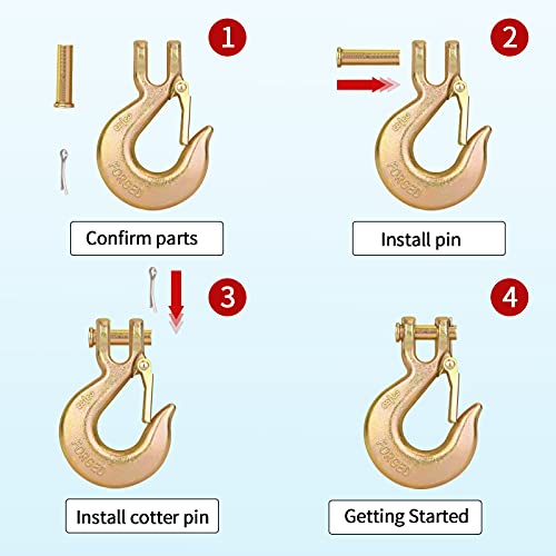 DRENIS 3/8" Clevis Slip Hook, 2 Pack Forged G70 Steel Clevis Hook - View #6