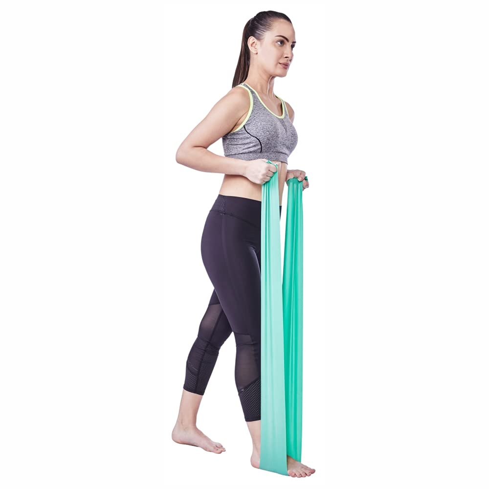 Vissco Active Band, Physical Resistance Band for Exercise, Workouts, Gym, Stretching, Yoga, Physical Therapy, Sports, Strengthening of Muscles & Joints - Medium Resistance (Green)
