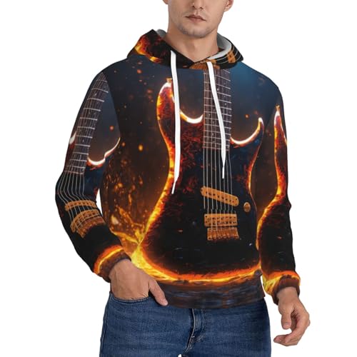 Sweat à capuche guitare électrique pull de sport avec poche
