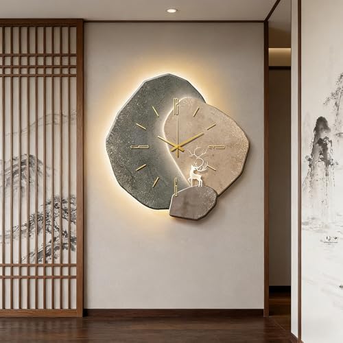 Horloge Murale Décorative 3D porcelaine cristal éclairage LED
