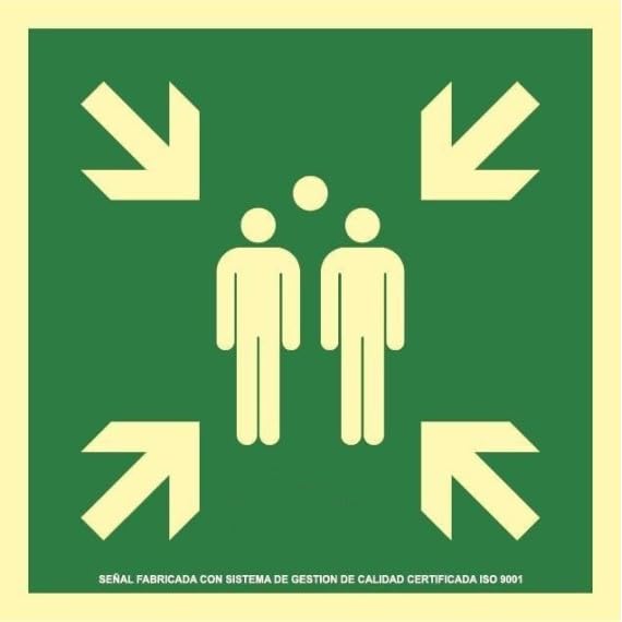 Señal de evacuación Punto Reunion en Aluminio Clase A SEKURECO