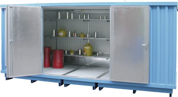 Contenedor ecológico (1300 L, para líquidos peligrosos, 5075 x 2075 x 2375 mm, calefacción por recirculación)
