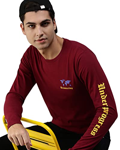 Image of Veirdo Pure Cotton Full Sleeves Round Neck Cool & Stylish Graphic Printed T-Shirt for Men & Boys