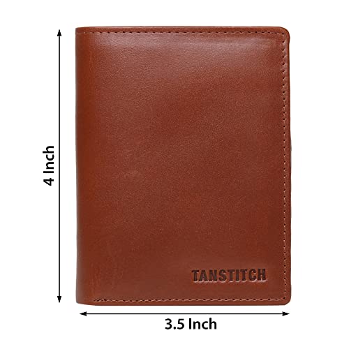 Image of TANSTITCH Men's Genuine Leather Wallet | RFID Blocking Wallet for Men | 16 Card Slots, 1 ID Window | Large Capacity Card Holder Wallet for Men (Hold 30 Currency Notes) (TAN)