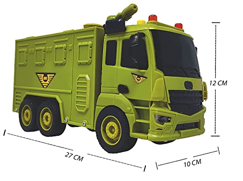 Image of SHIPEASE Friction Powered Rescue Squad Army Truck Toy for Kids Boys Girls Pull Back Construction Vehicle Military Truck with Light Music (Multicolor)