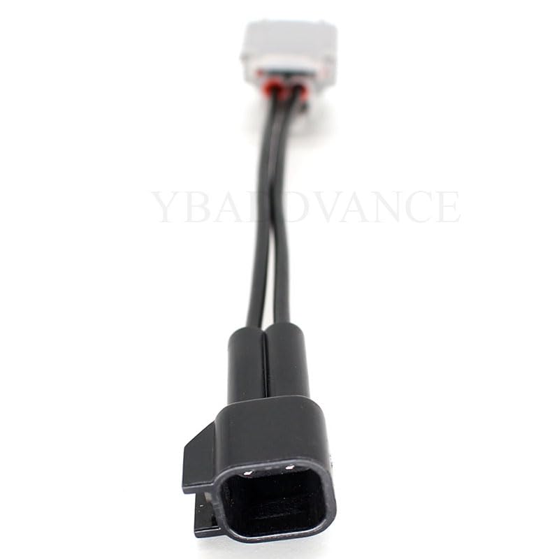 2 pin Female d enso to ev6 Fuel Injector Motorcycle Parts Wire Harness Connector - (Color Name: Black)