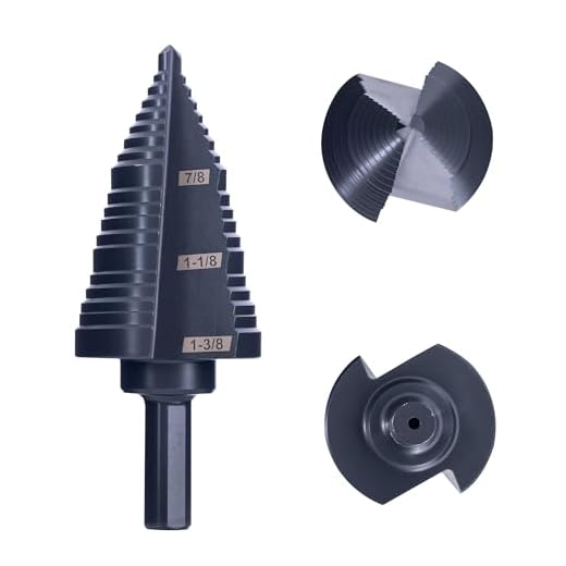 Zofiat 1/4"-1-3/8" Step Drill Bit, M2 High Speed Steel Double Straight Fluted with 118° Split Point & Tri-Flatted Shank for Metal, Wood, Plastic, Copper Hole Drilling