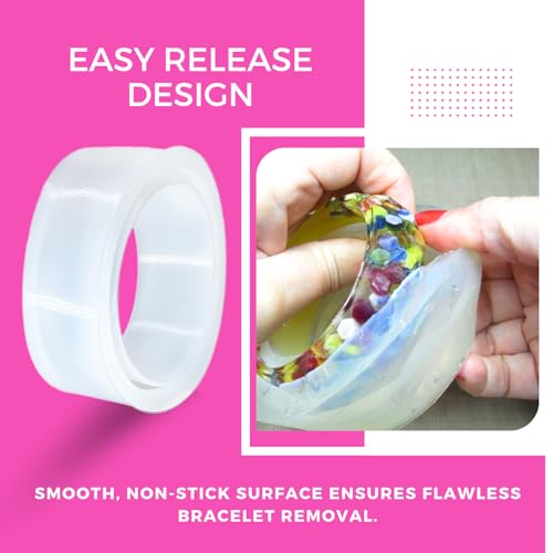 Image of Oytra Resin Bangle Making Kit with Moulds and Tools Crystal Clear High Gloss Liquid Mica Powders Dry Flowers Art Craft for Beginners