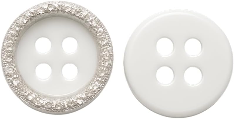 12 Pcs Silver Glitter Buttons for Sewing 0.6 inch Buttons for Dress 4 Hole 24L Round Plastic Sew on Heavy Duty Bulk Ideal for Shirt Skirt Pants Dress Baby Craft DIY Project Decor Clothes - Image 7