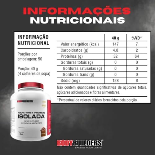 Whey Protein 100% Isolada Chocolate 2kg - Bodybuilders