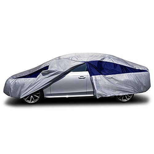 Titan Brilliant Color Poly 210T Car Cover for Compact Sedans 176-185\". Waterproof, UV Protection, Scratch Resistant, Driver-Side Zippered Opening. Fits Corolla, Sentra, Cruz and More.