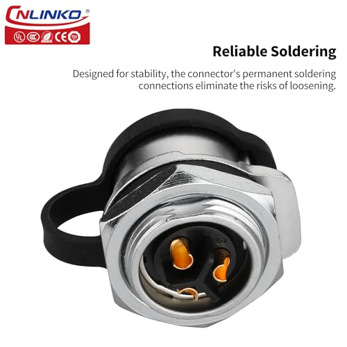 CNLINKO LP-20 Industrial Waterproof Connector IP68 Circular Connector Quick Plugging Aviation Connector Anti-Interference Shell Fast Release Connector M20 2-12 Pin Threaded Socket (3 Pin) - Image 2