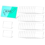 40 Stück Mini Acryl Etikettenhalter - 6x4cm Tischaufsteller, Namenskarten Halter, Preisschildhalter, Schild Display für Supermarkt, Restaurants, Shop