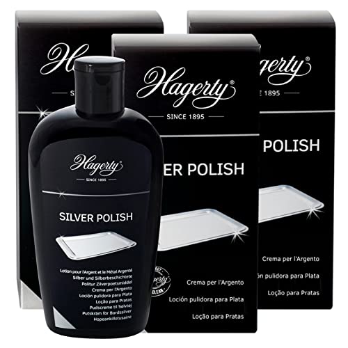 Hagerty Silver Polish 3x250ml Pulido eficaz limpia plata y metales plateados Pasta de abrillantar con efecto inmediato por elementos decorativos, vajilla antigüedades o instrumentos musicales