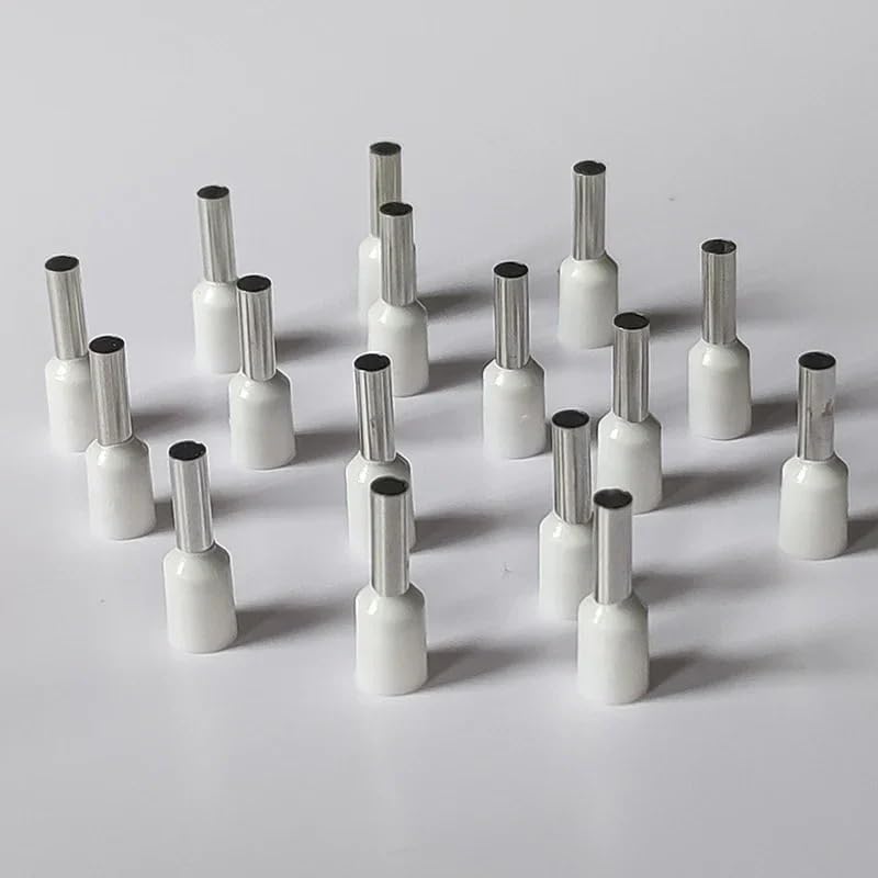 100PCS Cable Lug 2.5mm² Insulated Ferrules Cable Lug Brass Crimp Terminal E2508#14 End Block Cord Wire Connector (Gold)