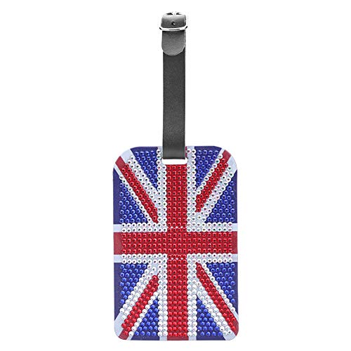Etiquetas de bagagem para presentear com a bandeira de pintura de diamante em forma especial DIY par