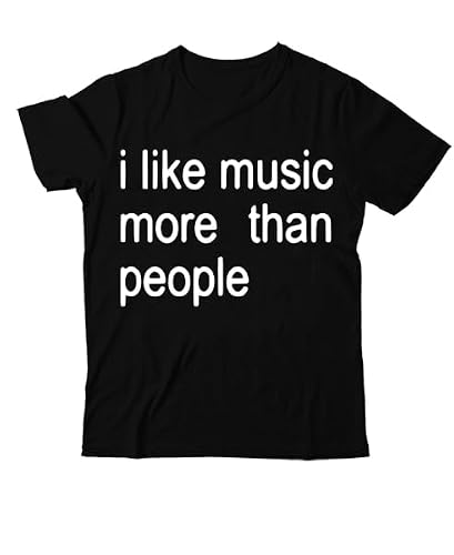 I Like Music More Than People Shirt, Music Lover T-Shirt, Classic Graphic Print Women Men V-Neck Tshirt