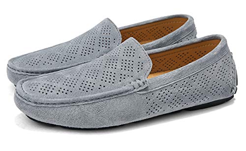 Santimon Mens Fashion Casual Boat Shoes Breathable Suede Slip on Driving Shoes3