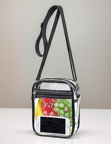 Transparent Crossbody Bag with Adjustable Strap, Waterproof Design, Ideal for Daily and Casual Use.3